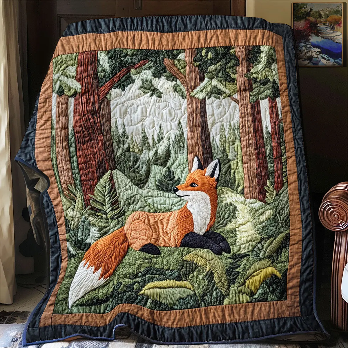 Fox Quilt Blankets Gifts For Father's Day From Wife