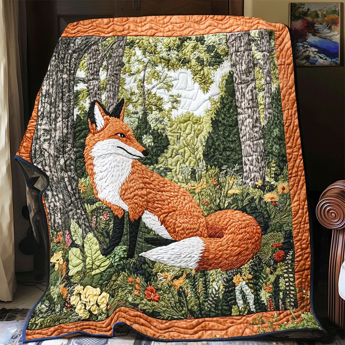 Fox Quilt Blankets Mothers Day Gift For Friends