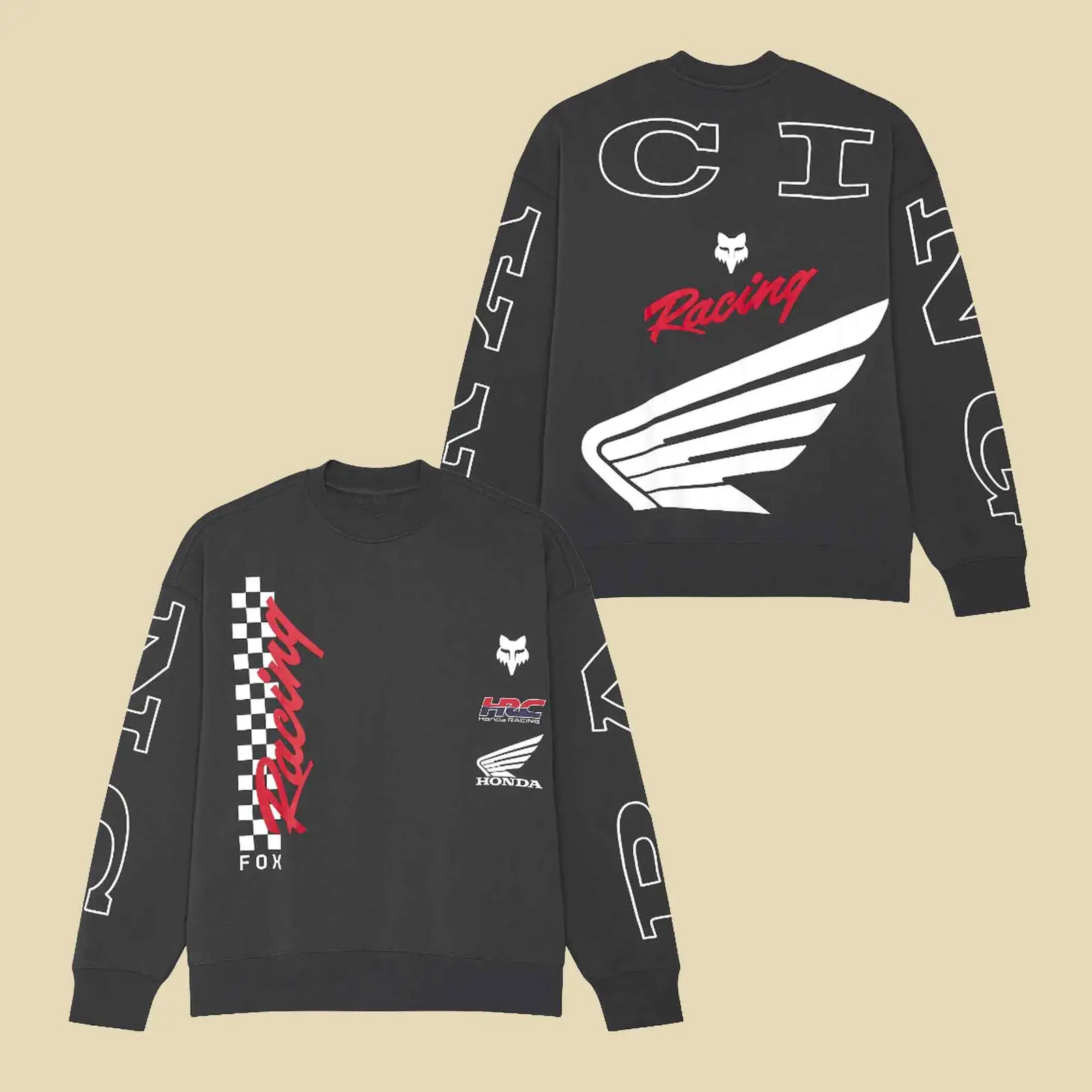 Fox Racing Merch Honda Crew Sweatshirt Honda Racing Apparel Gift for Fathers Day