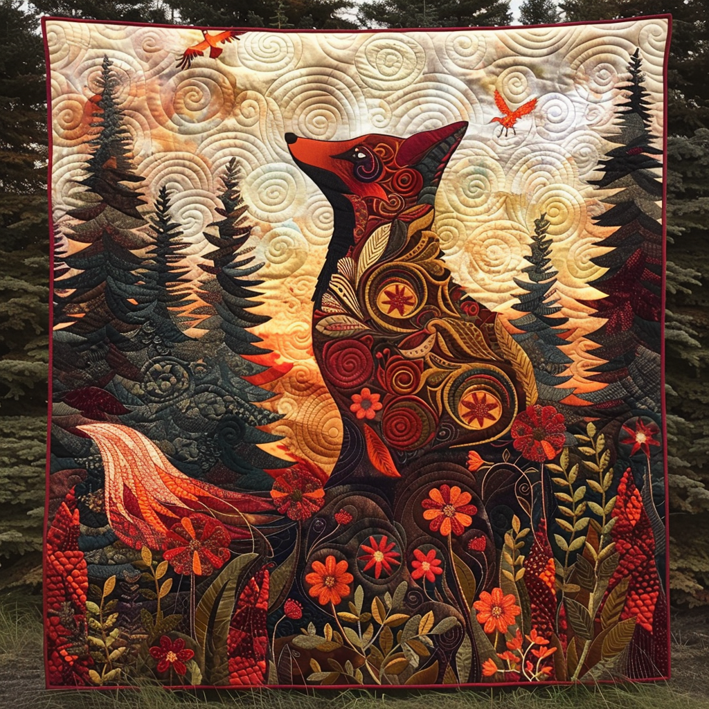Foxy Dreams Quilted Blanket Christmas Bedroom Decor Best Fox Gift Ideas Foxy Dreams Quilted Blanket Christmas Bedroom Decor Best Fox Gift Ideas - Image 1