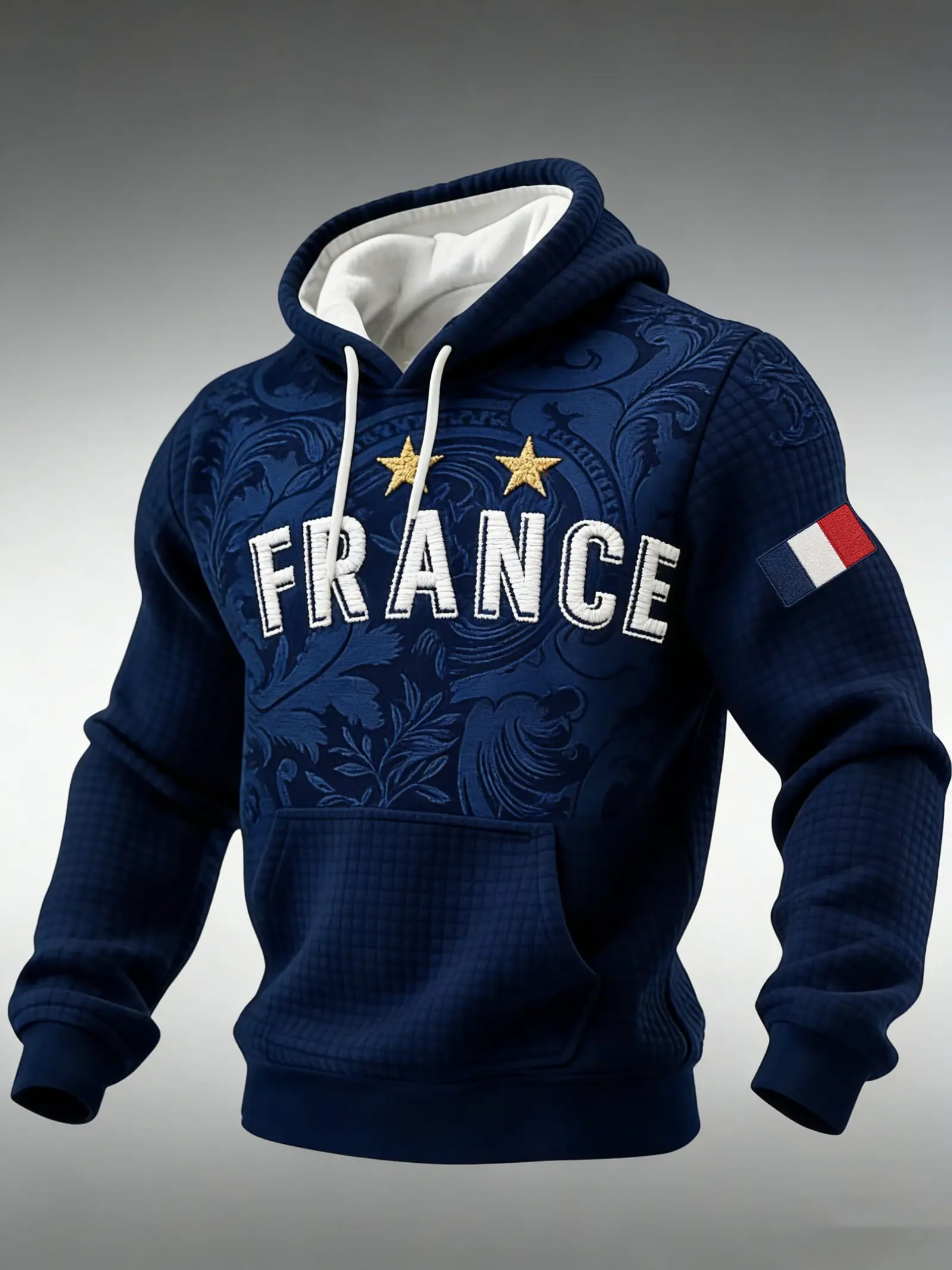 France 2026 World Cup Merch Two Star Hoodie Mens Best Gifts For Football Lovers France 2026 World Cup Merch Two Star Hoodie Mens Best Gifts For Football Lovers - Image 1