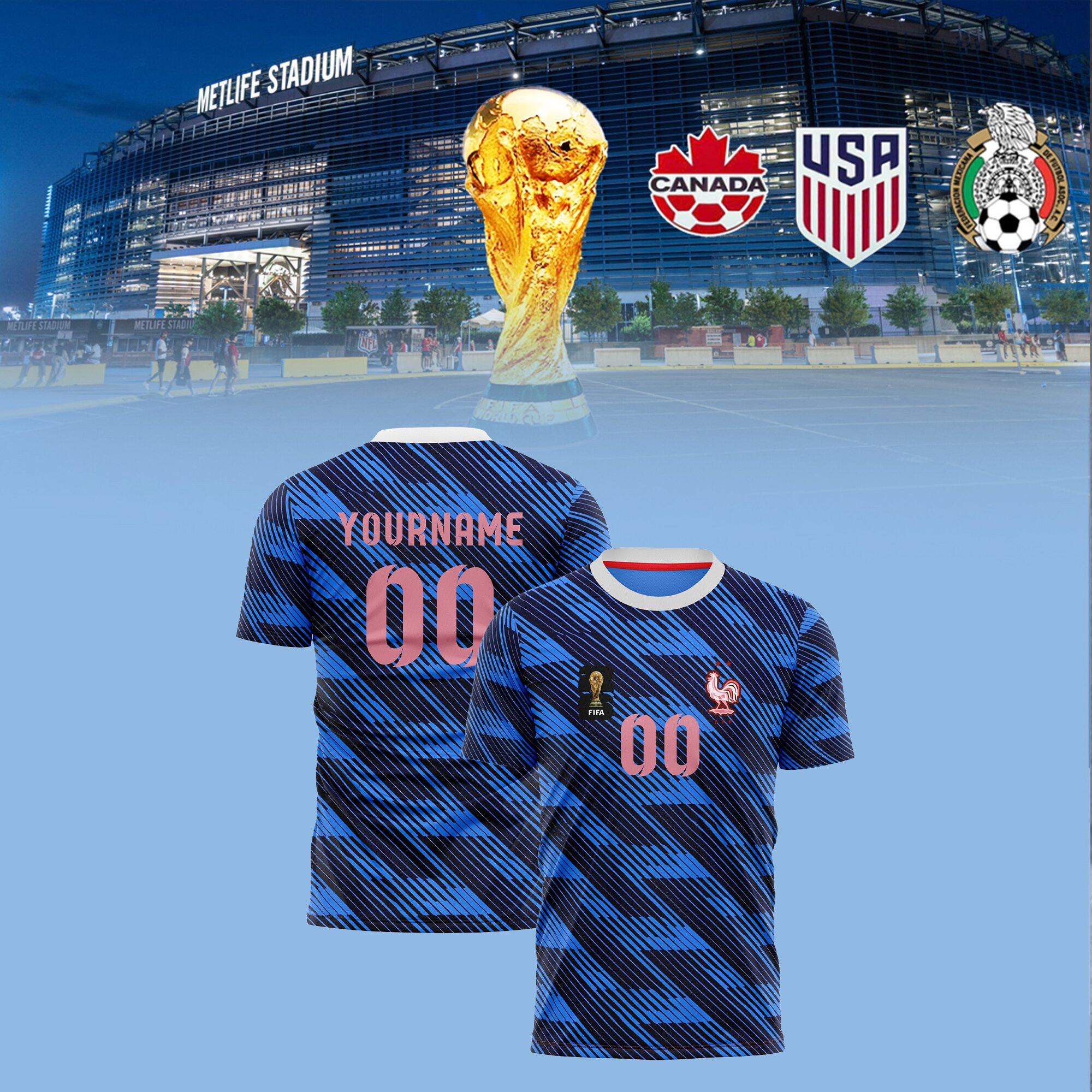 France FIFA 2026 World Cup Home Soccer Jersey Style – With Custom Name and Number