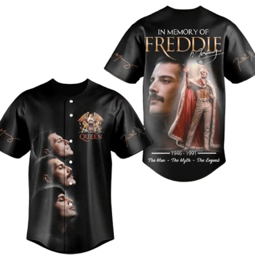 Freddie Mercury Tribute Baseball Jersey Queen Band Memorabilia Jersey In Memory Of Freddie