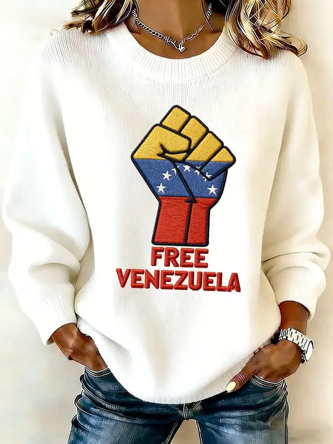 Free For Venezuela Sweatshirt Stand With Venezuela Merch Unique Presents For Her