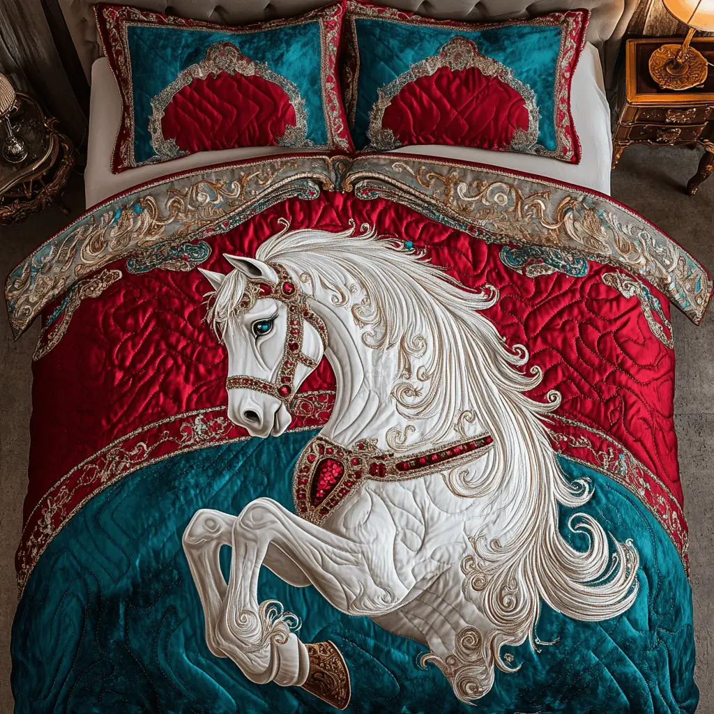 Free Roamer Quilted Bedding Set Bed Decorations Best Gifts For Horse People