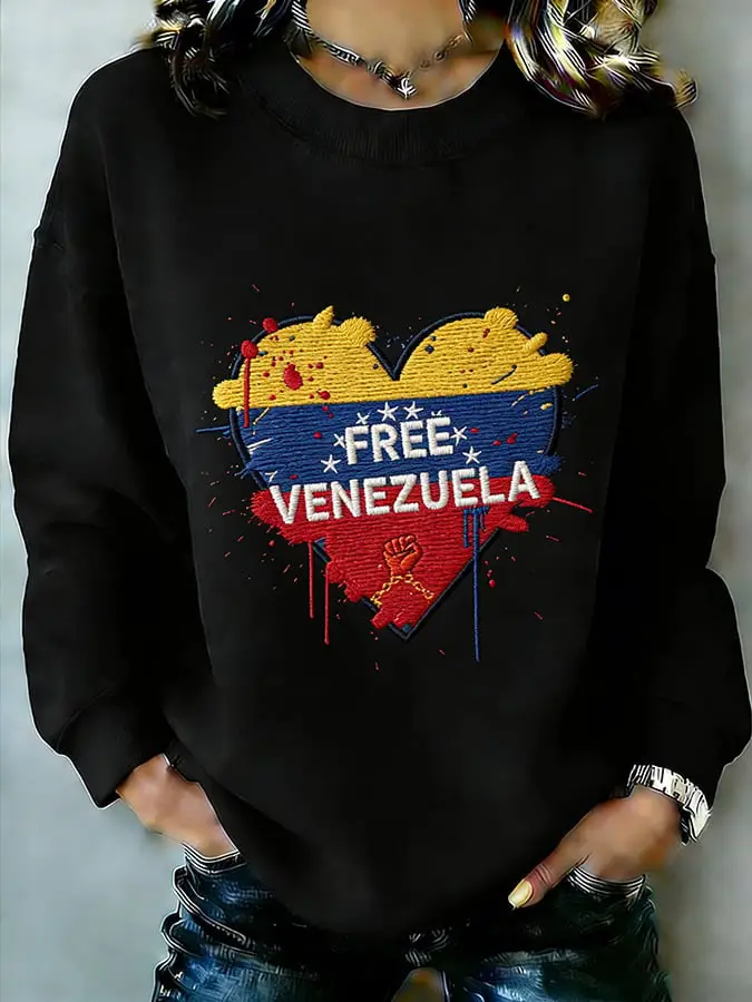 Free Venezuela Heart Sweatshirt Stand With Venezuela Clothing Freedom Merch