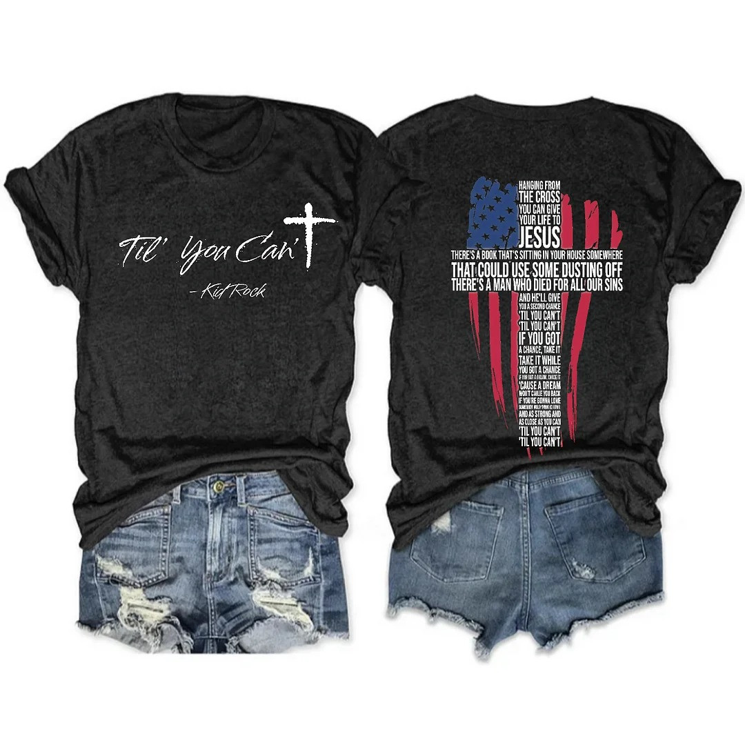 Freedom 250 Tour Kid Rock Shirt Till You Can't Kid Rock Tee Concert Apparel