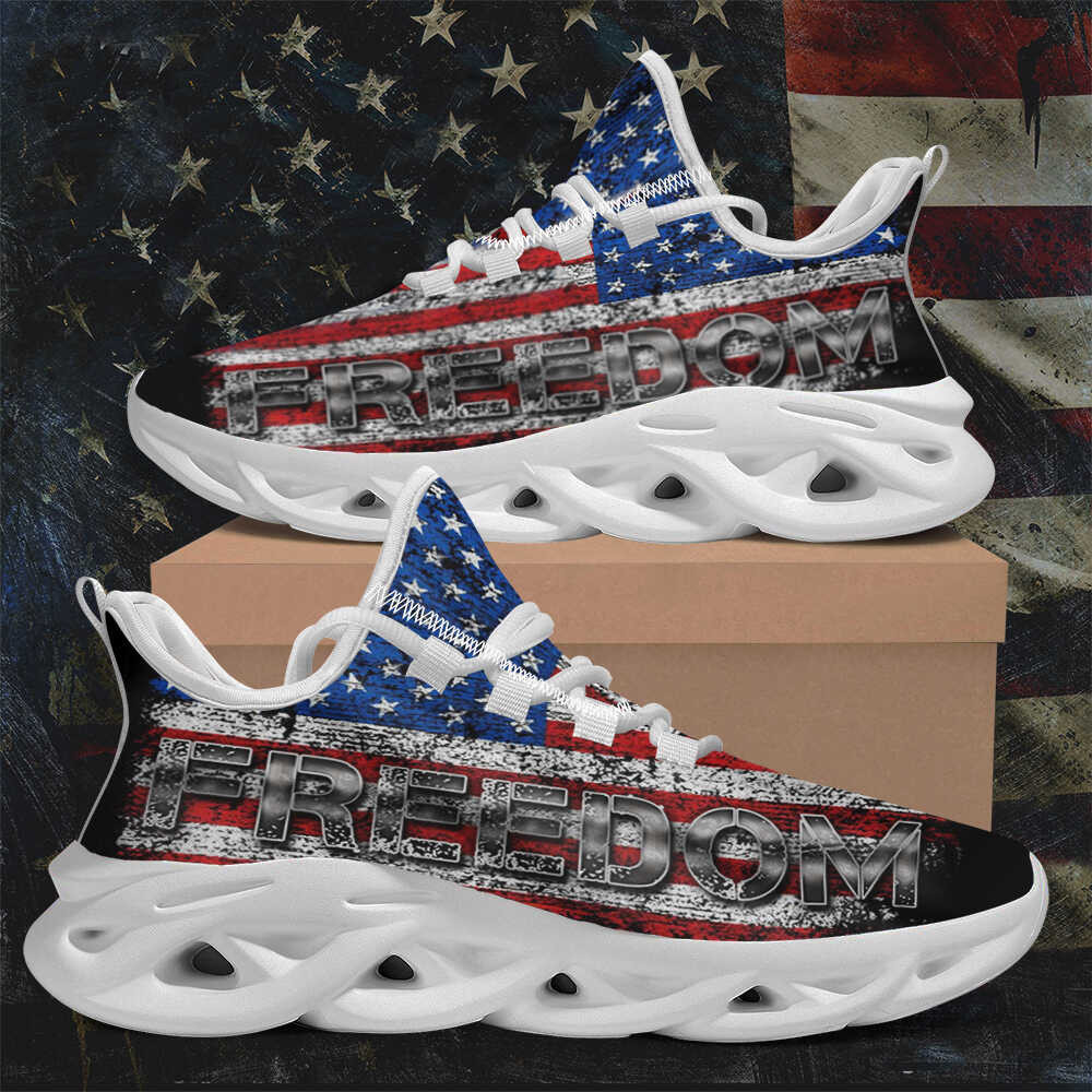 Freedom American Flag Sneakers Old Vintage Patriotic Shoes Freedom Sneakers