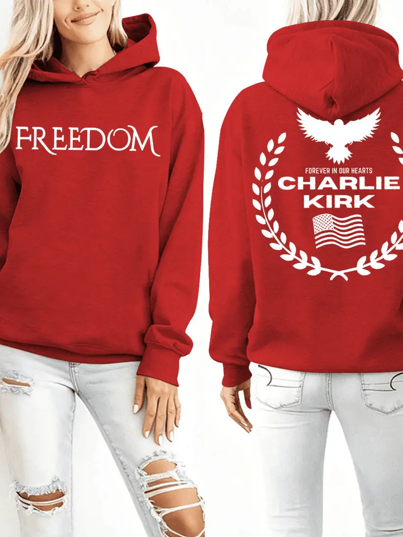 Freedom Charlie Kirk Printed Hoodie A True Patriot Charlie Kirk Hoodie Patriotic Gift for Him Her