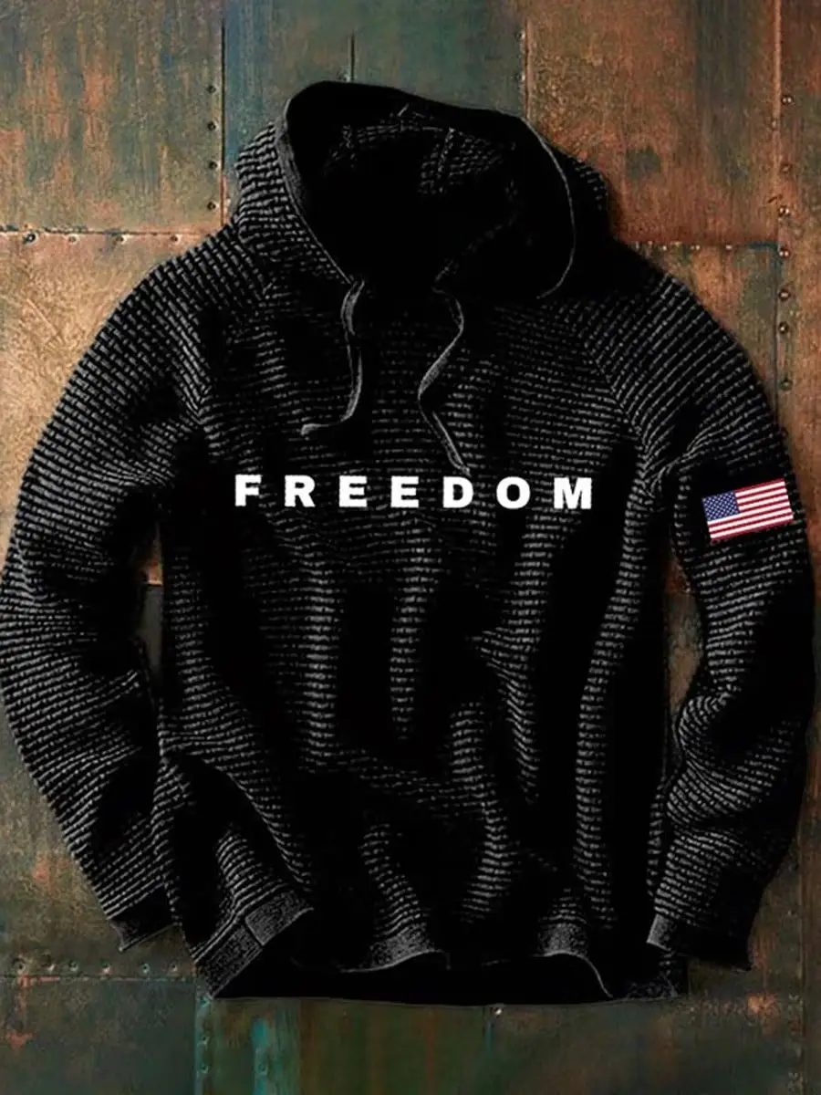 Freedom Charlie Kirk Waffle Hoodie Charlie Kirk Memorial Clothing Best Gift Ideas