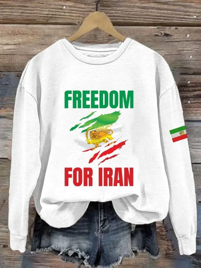 Freedom for Iran Sweatshirt No War with Iran Merch Political Statement Tee