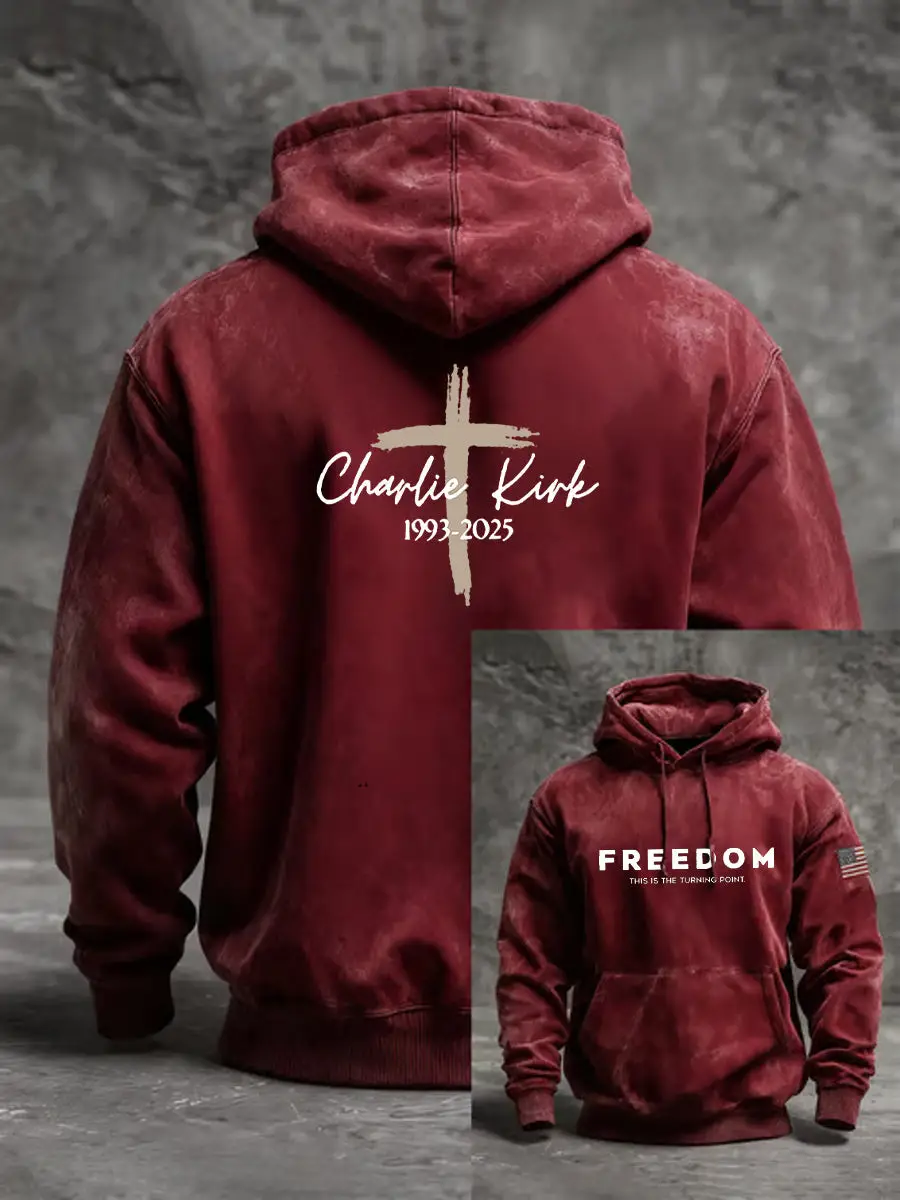 Freedom Is Not Free R I P Charlie Kirk Oversized Drop Shoulder Hoodie With Pockets Deep Red Turning Point Usa Merch Freedom Is Not Free R I P Charlie Kirk Oversized Drop Shoulder Hoodie With Pockets Deep Red Turning Point Usa Merch - Image 1