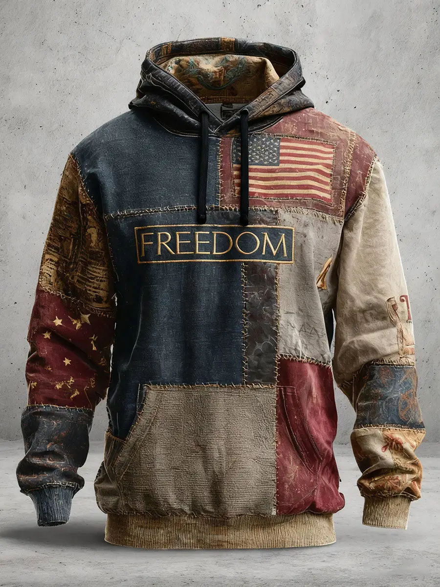 Freedom Printed Casual Hoodie As Picture Charlie Kirk Merch Store