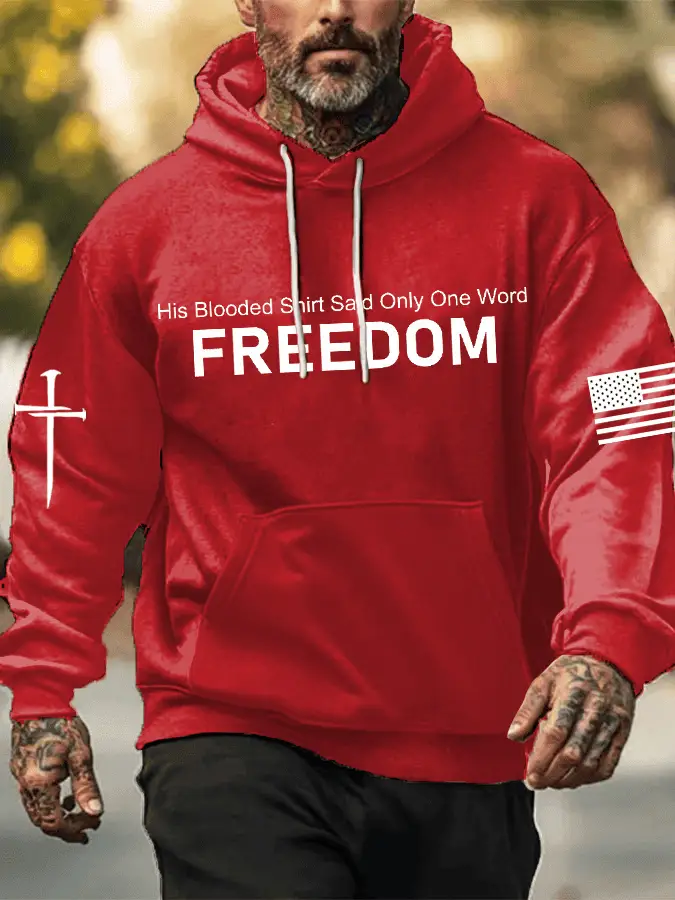 Freedom Red Hoodie Wear Red on 14th October Charlie's Birthday Tribute Gift