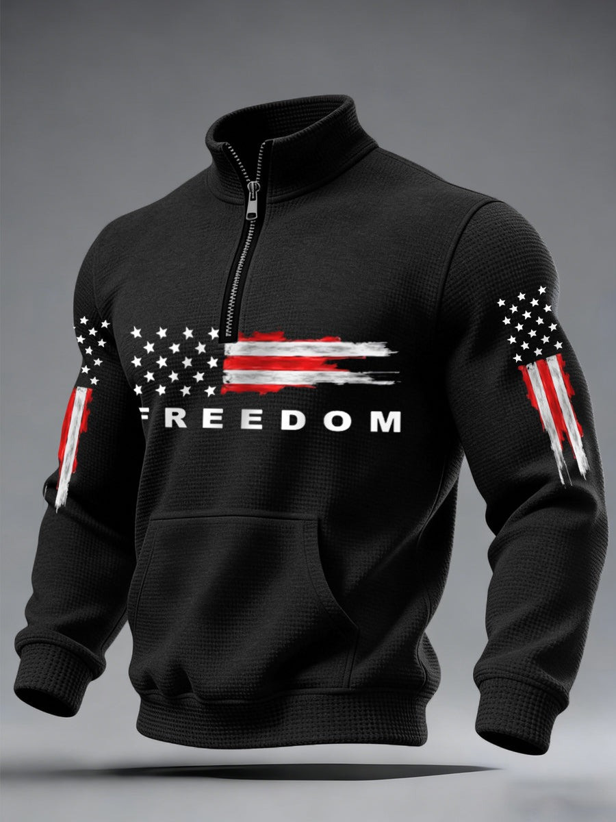 Freedom USA Half Zip Sweatshirt 250th Anniversary Clothing Men's American Pride Gift