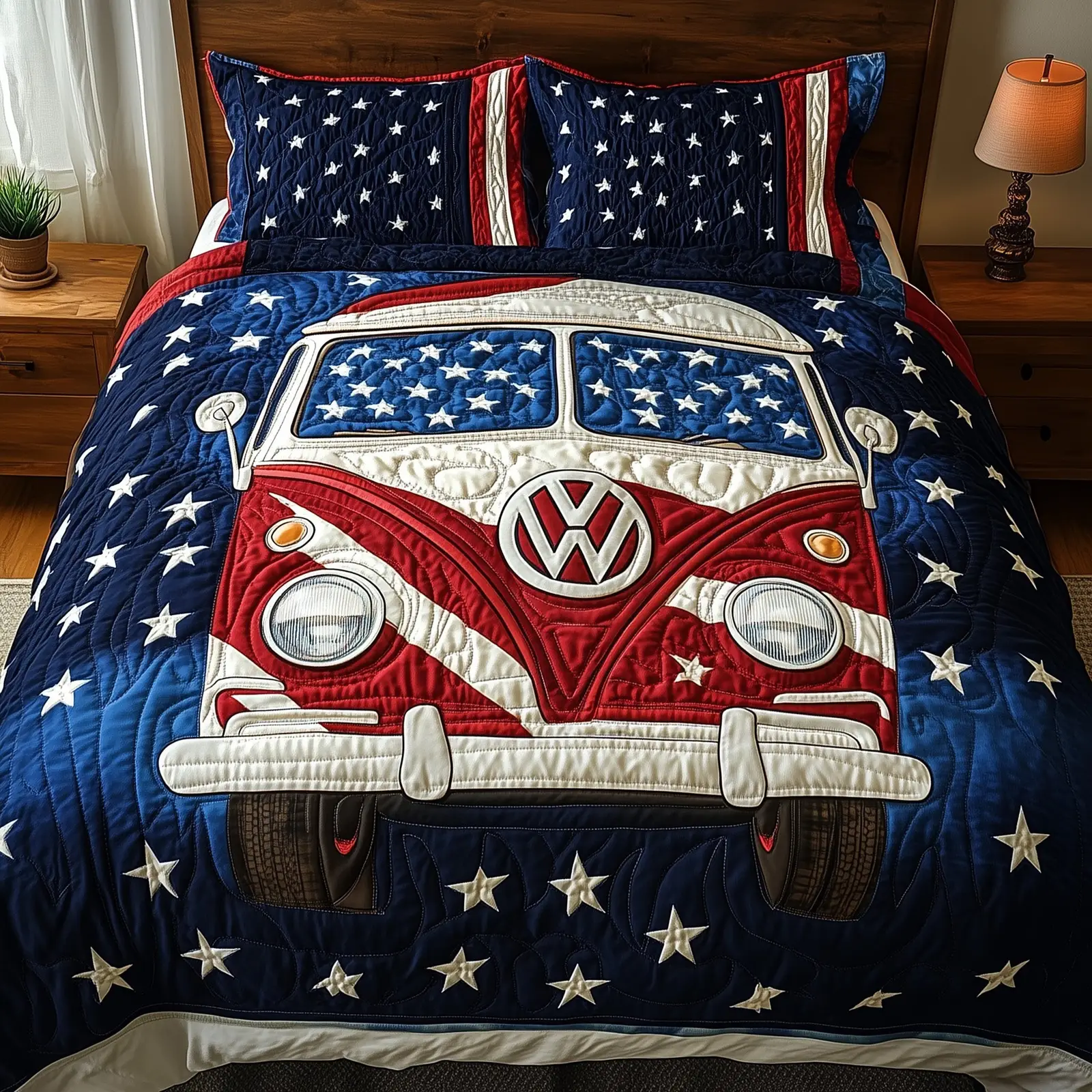 Freedom Van  Quilted Bedding Set Best Bedding Sets Unique Gifts For Mom