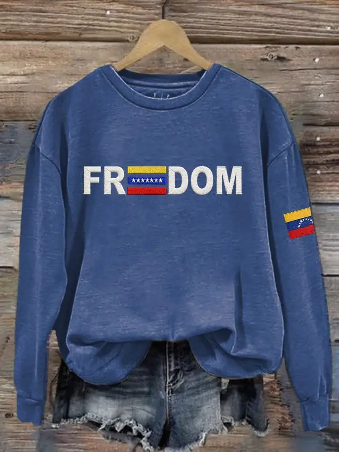Freedom Venezuela Sweatshirt Support Venezuelan Free Maduro Merch Liberal Wear Freedom Venezuela Sweatshirt Support Venezuelan Free Maduro Merch Liberal Wear - Image 1