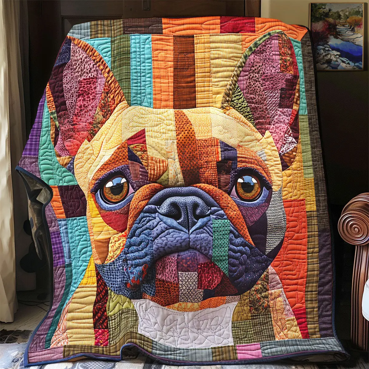 French Bulldog Quilt Blankets Best Throw Blanket Father's Day Presents For Son