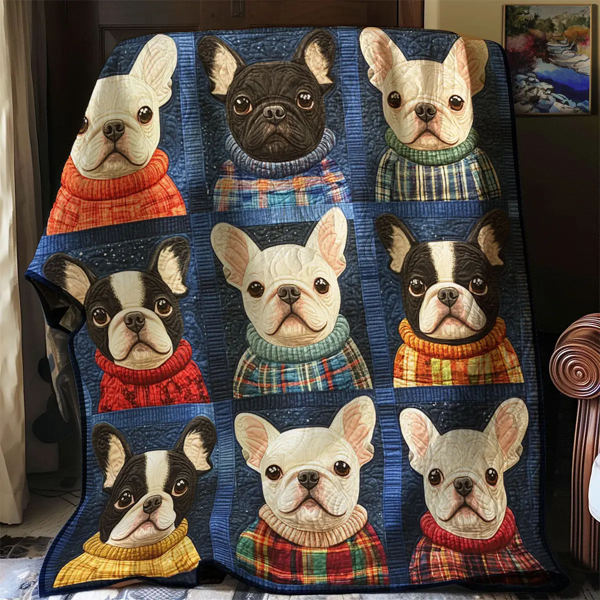 French Bulldog Quilt Throws And Blankets Awesome Mother's Day Gifts 2025