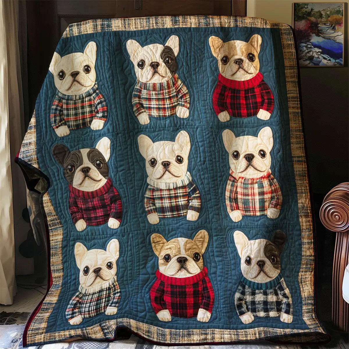 French Bulldog Quilt Throws And Blankets Mother's Day Gift Ideas For Wife