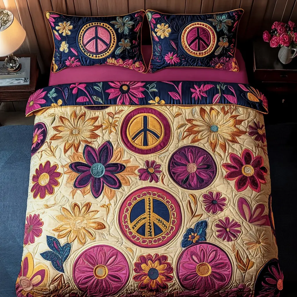 Fresh Blossoms Quilted Bedding Set Premium Comforter Set for Restful Nights Fresh Blossoms Quilted Bedding Set Premium Comforter Set for Restful Nights - Image 1