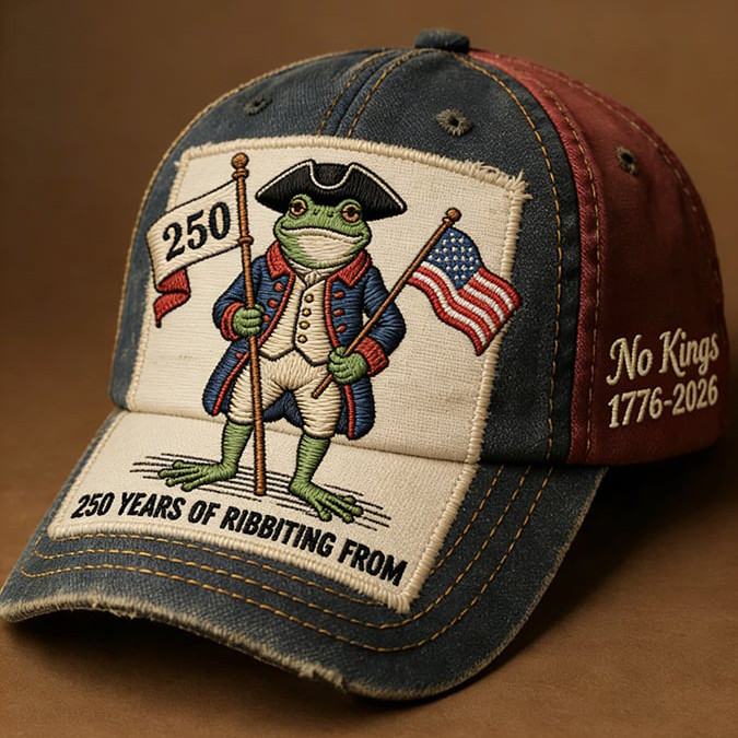 Frog 250 Years Of Ribbiting From Hat No Kings 1776 2026 Baseball Cap Patriotic Gift Idea Frog 250 Years Of Ribbiting From Hat No Kings 1776 2026 Baseball Cap Patriotic Gift Idea - Image 1