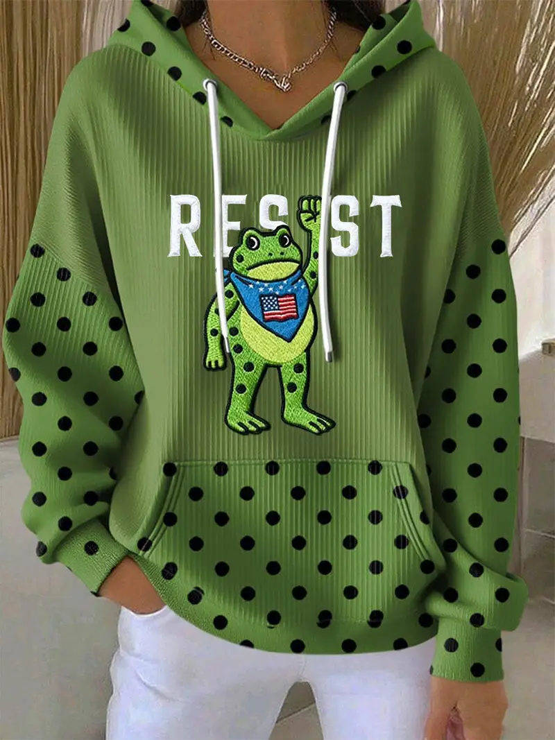Frog No Kings Resist Hoodie Portland Frog American Flag Merch Abolish ICE Gift For Her