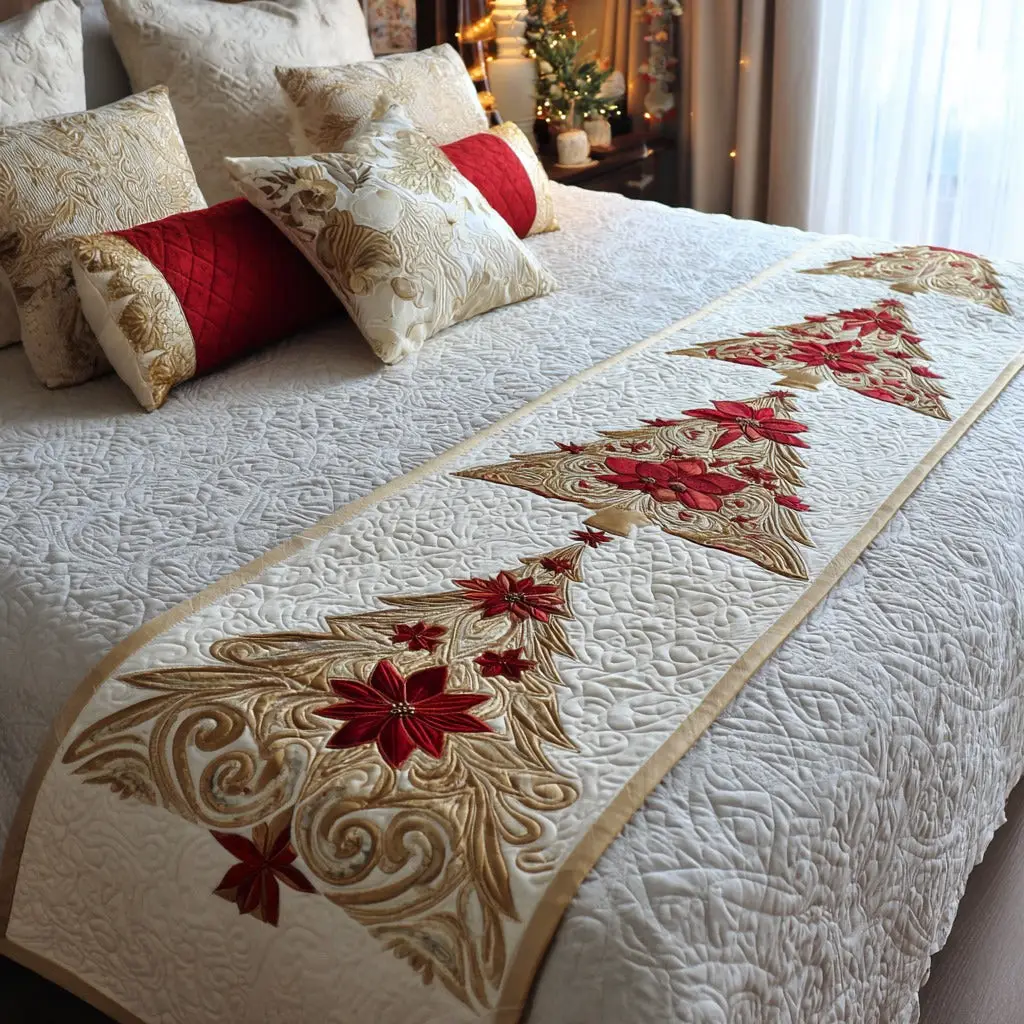 Frosted Whisper Quilted Bed Runner Frosted Whisper Winter Gift