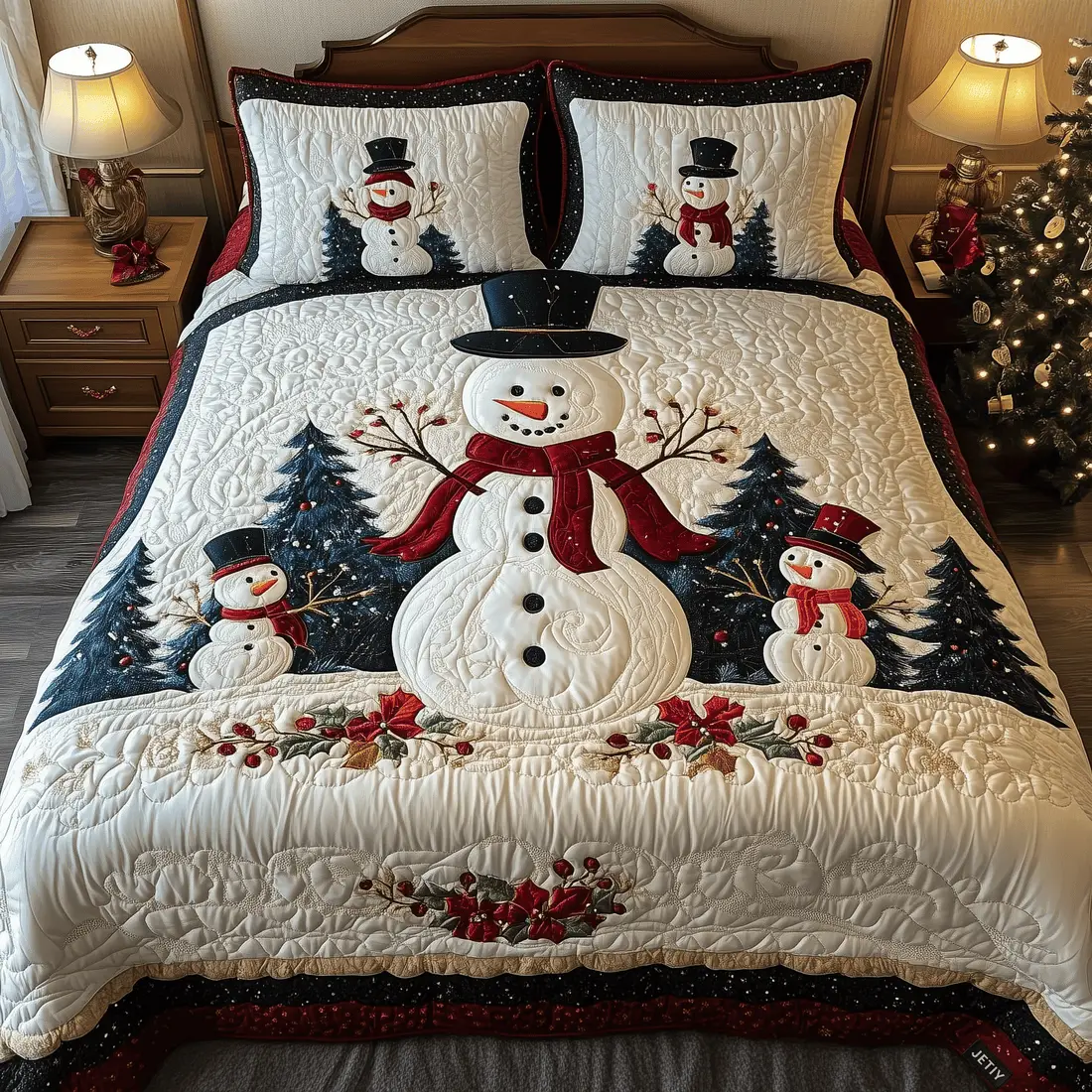 Frosty Friends Quilt Bedding Set Holiday Season Duvet Covers Secret Santa Gifts Frosty Friends Quilt Bedding Set Holiday Season Duvet Covers Secret Santa Gifts - Image 1
