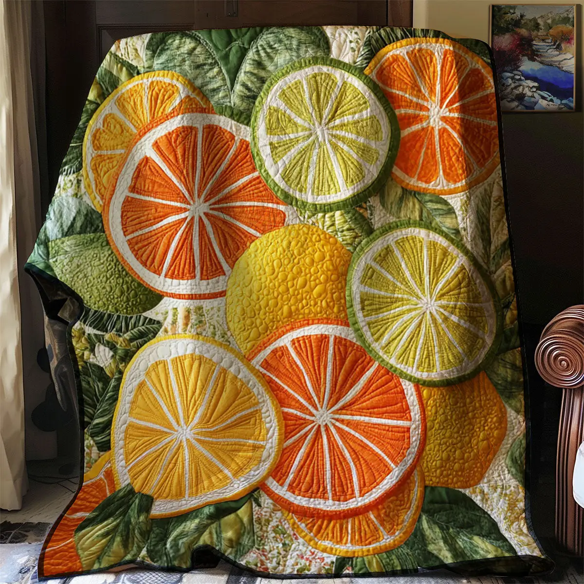 Fruit Slice Quilt Throws And Blankets Special Fathers Day Presents