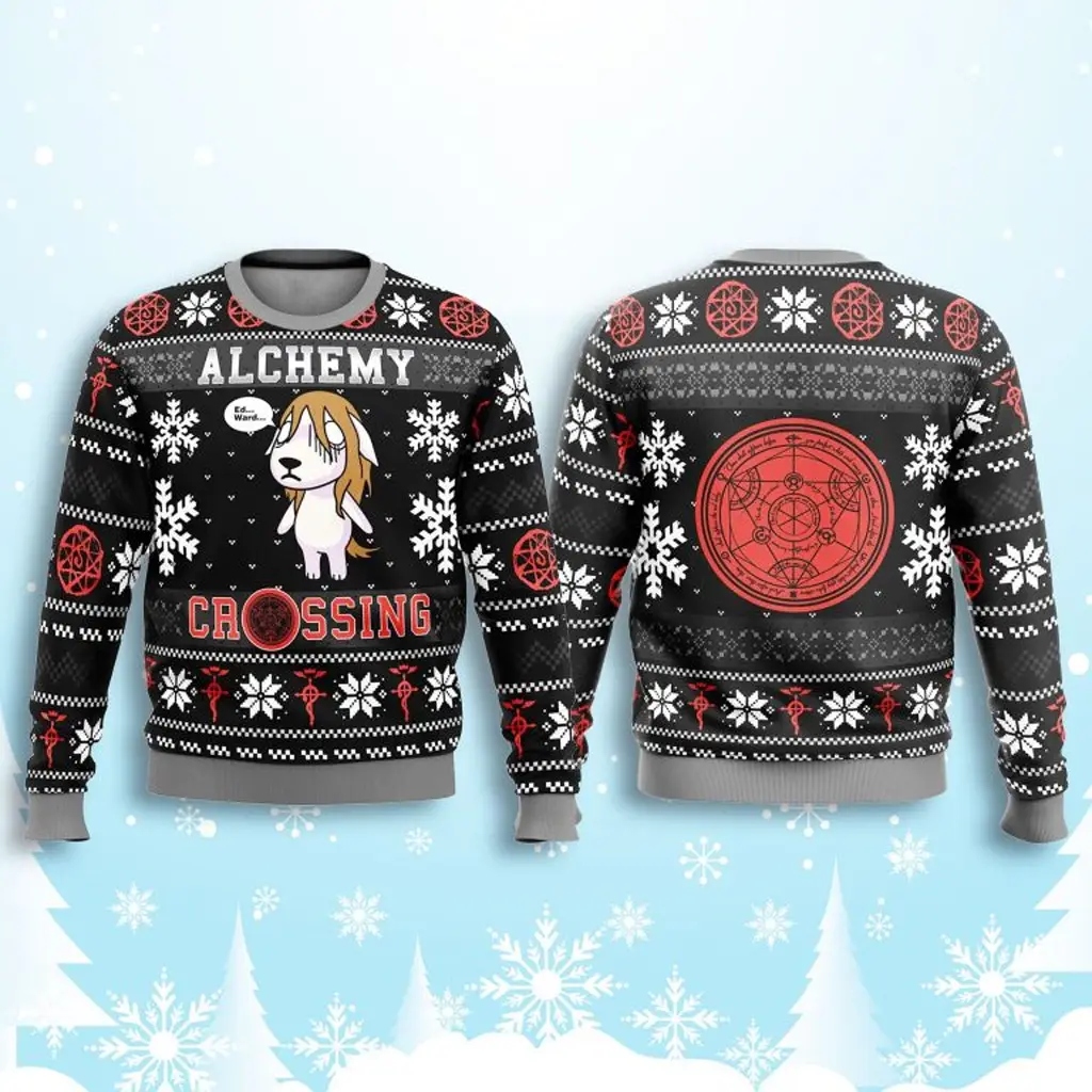 Fullmetal Alchemist Alchemy Crossing Ugly Christmas Sweater Best Christmas Gifts For Husband - WearandDecor