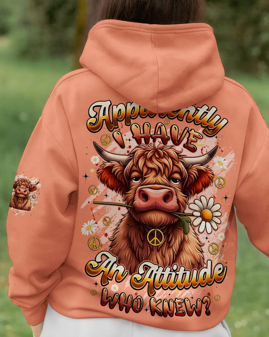 Fun Cow Apparently I Have An Attitude Hoodie Cute Farm Animal Pullover Gift For Cow Lovers
