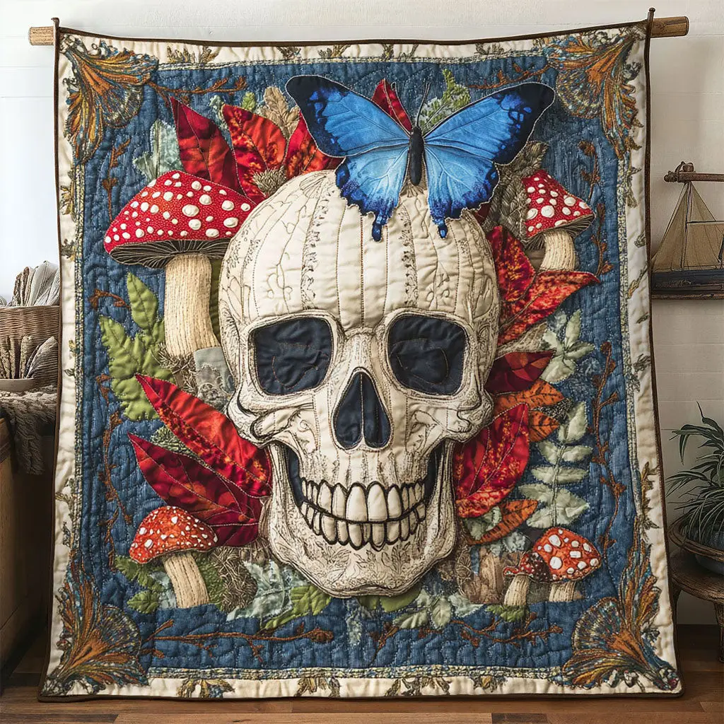 Fungi Dream Skull Quilt Comfortable Quilt Blanket That Everyone Will Love