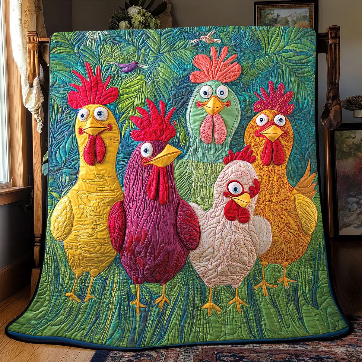 Funny Chicken Quilt Blankets Throws And Blankets Father's Day Presents For Son