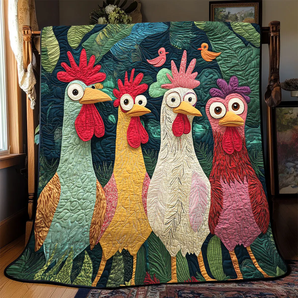 Funny Chicken Quilt Blankets Throws And Blankets Mothers Day Gift For My Daughter