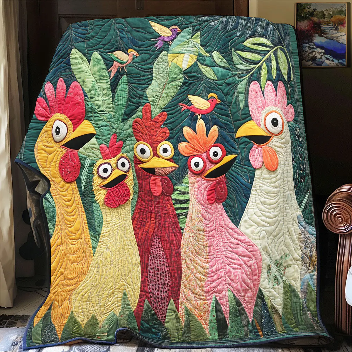 Funny Chicken Quilt Blankets Throws And Blankets Special Mother's Day Gifts For Mom