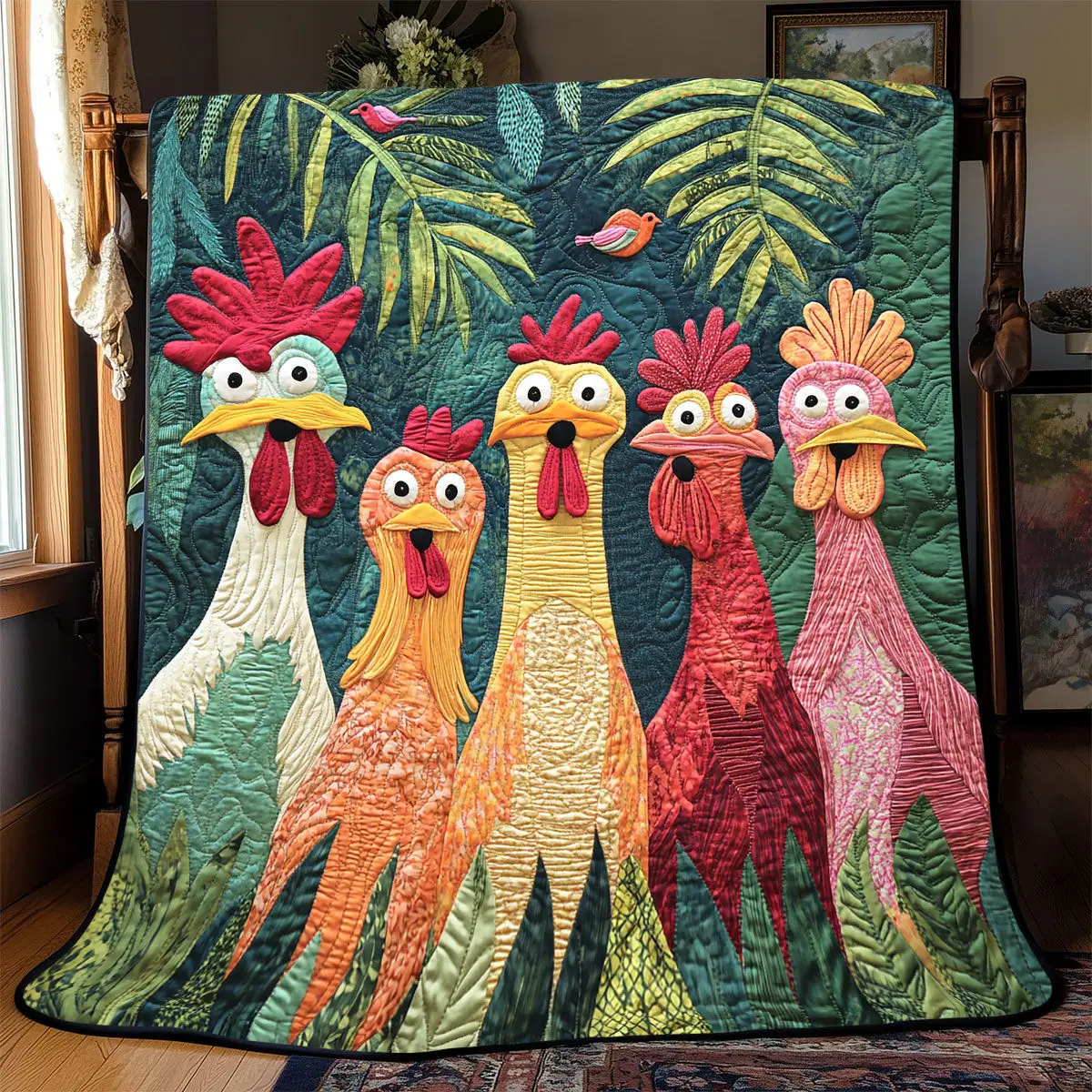 Funny Chicken Quilt Blankets Throws And Blankets Unique Mother's Day Gifts Funny Chicken Quilt Blankets Throws And Blankets Unique Mother's Day Gifts - Image 1