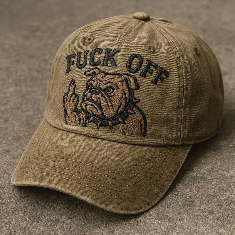 Funny Middle Finger Bulldog Embroidery Baseball Cap Humor Hat Best Gift For Dog Lovers Funny Middle Finger Bulldog Embroidery Baseball Cap Humor Hat Best Gift For Dog Lovers - Image 1