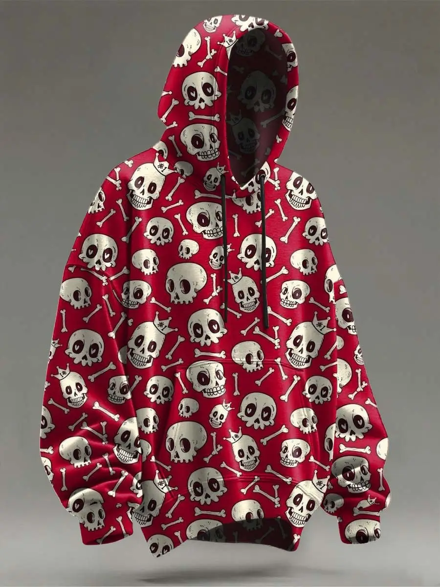 Funny Skull Graphic Hoodie Humour Apparel Halloween Presents For Skull Lovers