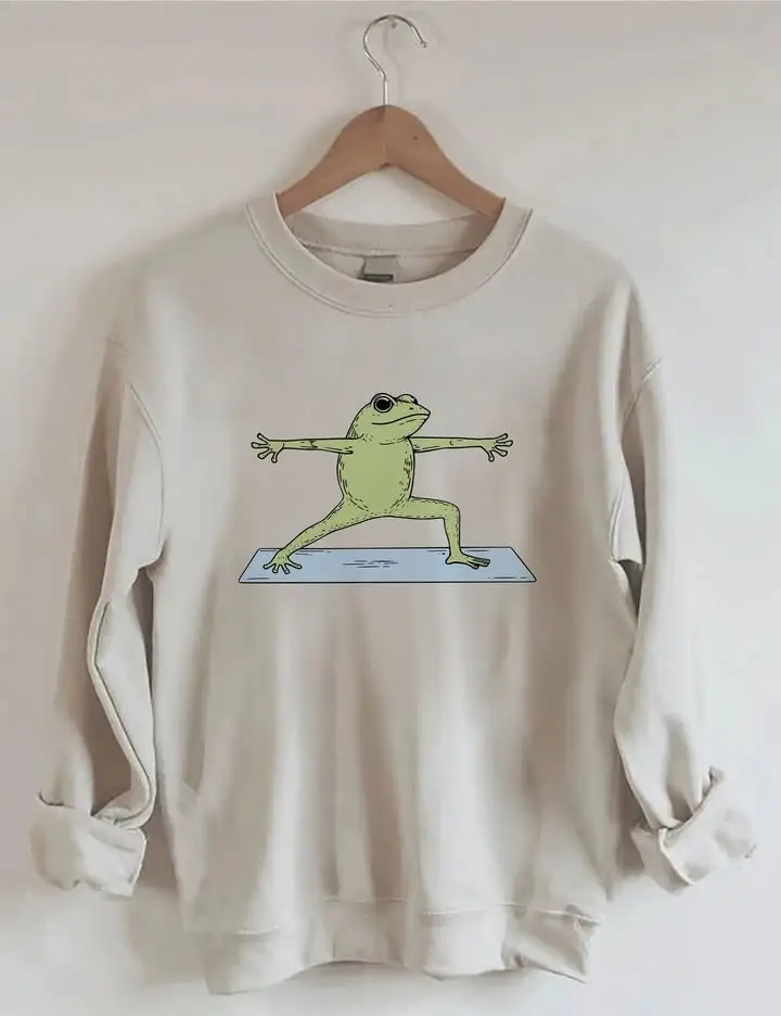 Funny Yoga Frog Sweatshirt Yoga Lover Apparel Birthday Gift Ideas Yoga Shapes