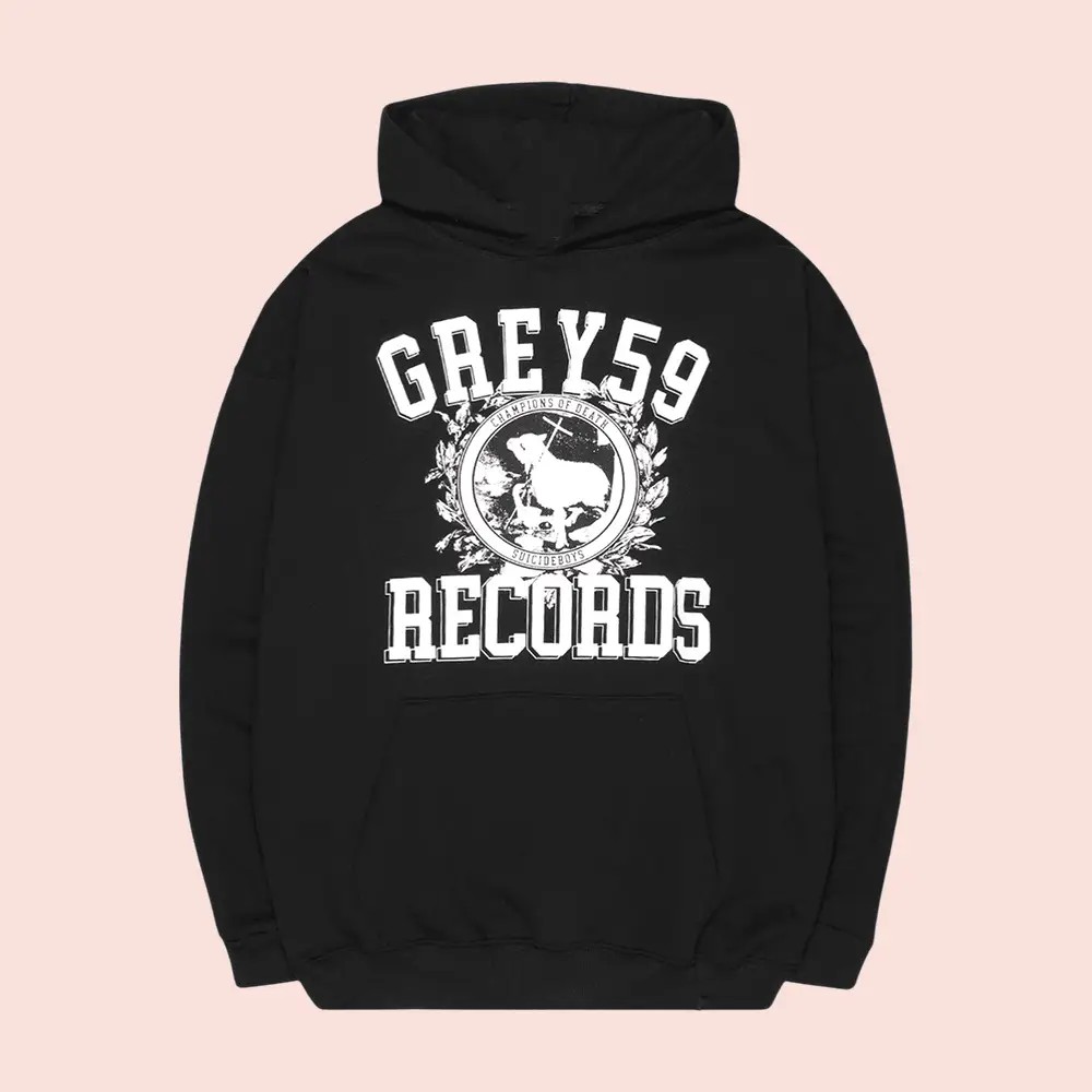 G59 Merch Champion Of Death Hoodie Black G59 Records Merch Best Gifts For Fans