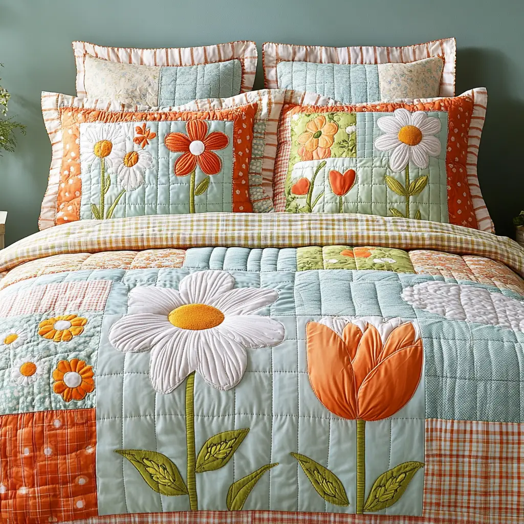 Garden Dream Quilted Bedding Set Bed Decorations Best Tulip Gifts