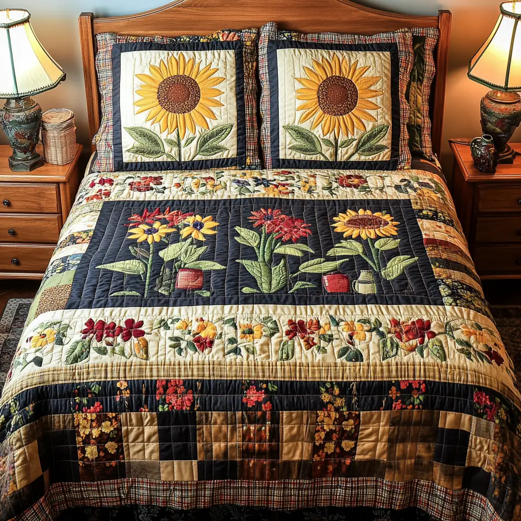 Garden Dream Quilted Bedding Set Classic Bedding Set That Enhances Your Sleep Space Garden Dream Quilted Bedding Set Classic Bedding Set That Enhances Your Sleep Space - Image 1
