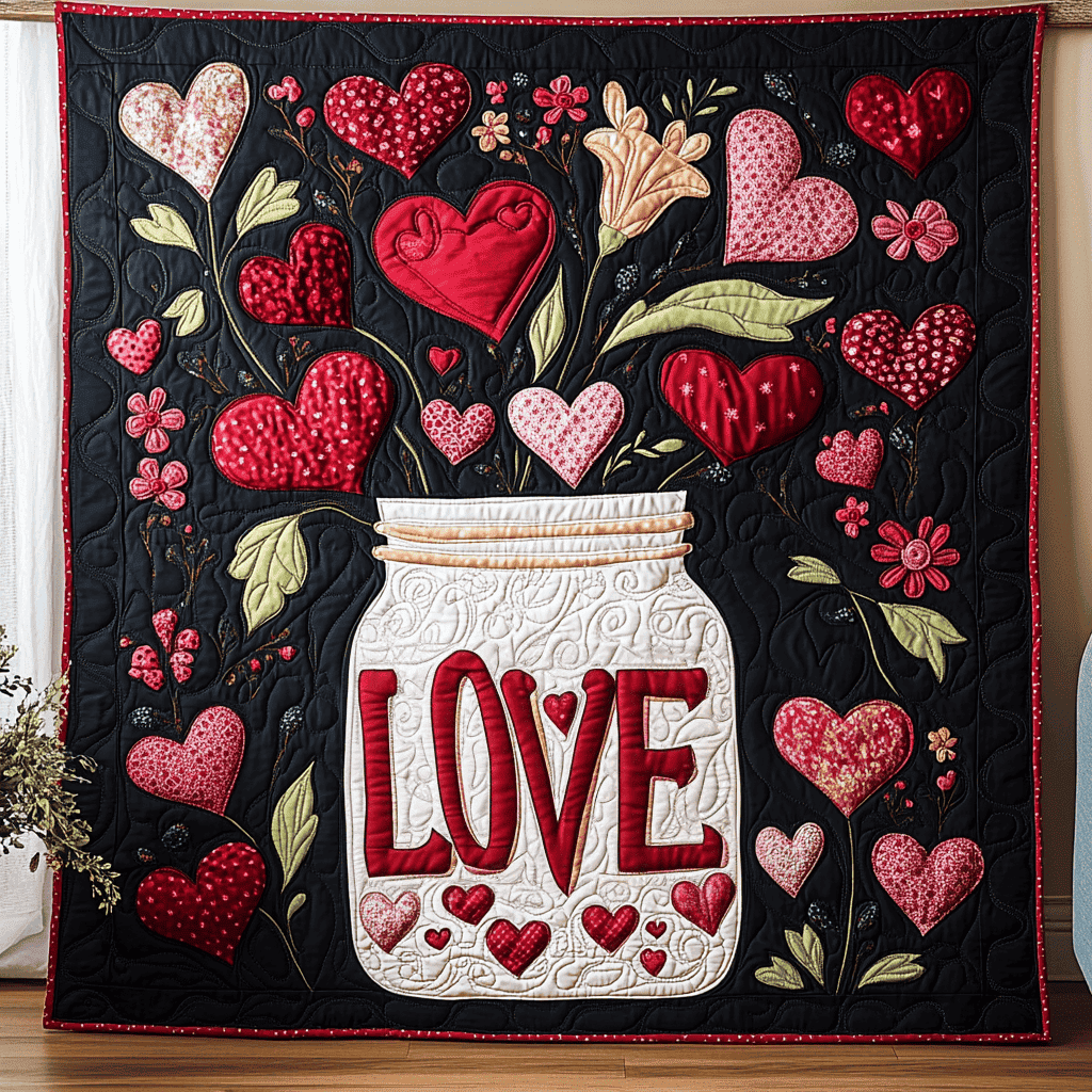 Garden Of Hearts Quilted Blanket Room Accessories First Valentine Gift For Girlfriend