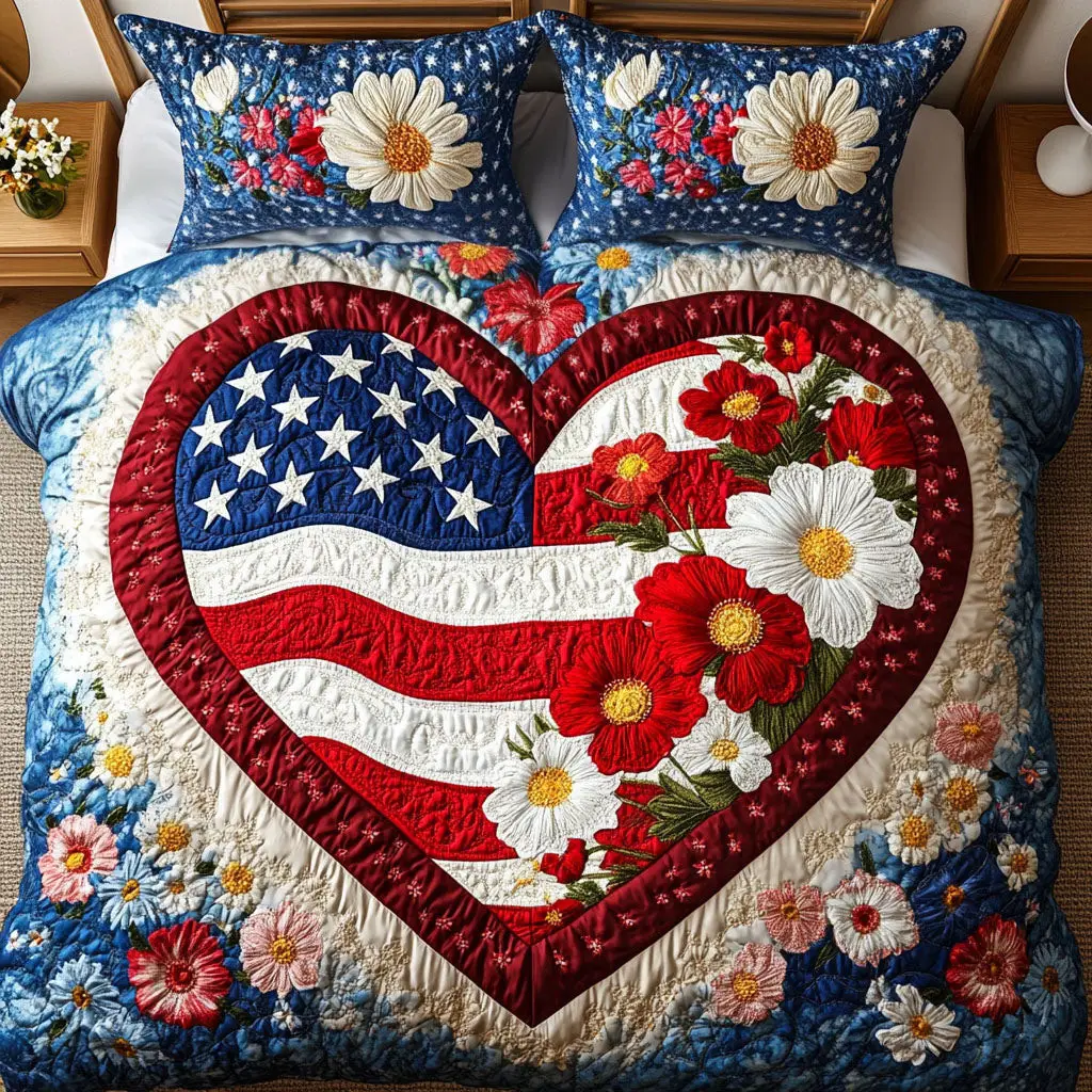 Garden of Stars  Quilted Bedding Set  Best Comforter Sets 4Th Of July Neighbor Gifts