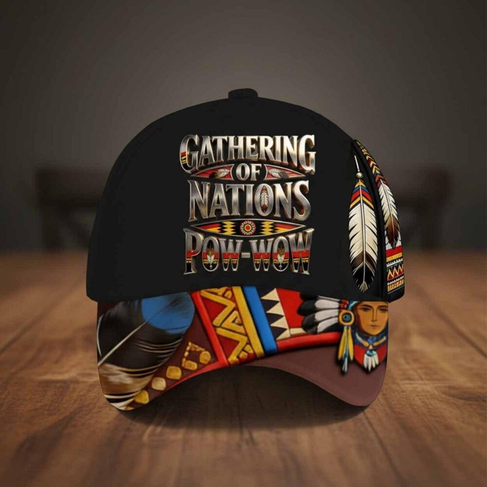 Gathering Of Nations Pow Wow Hat American Native Cap Proud Gifts Ideas