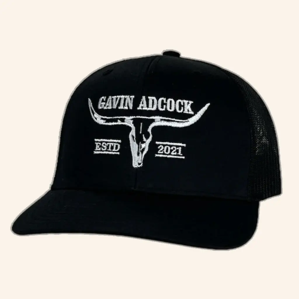 Gavin Adcock Merch Black Logo Embroidered Trucker Hat Gifts For Dad -WearandDecor