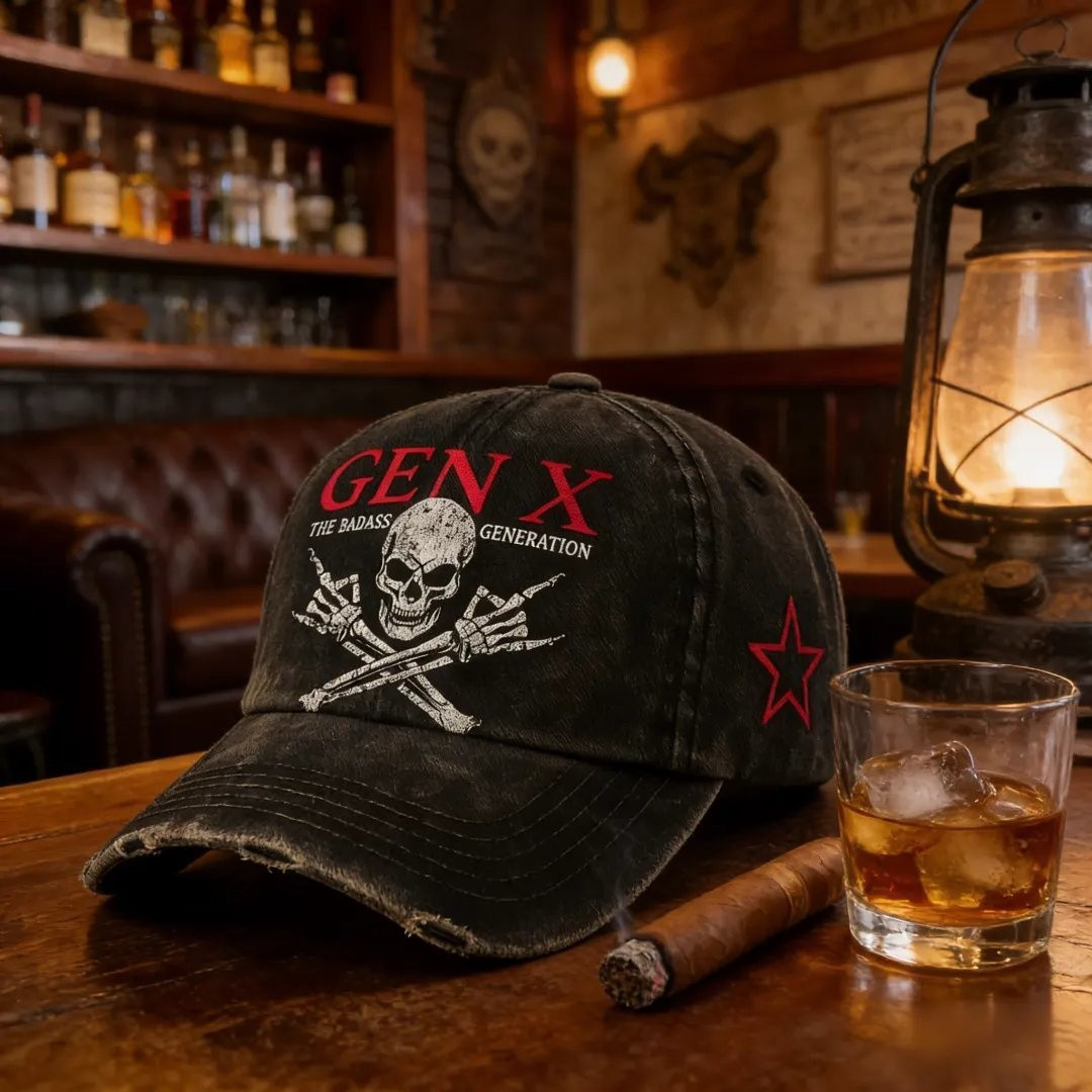 Gen X The Badass Generation Hat Skull Baseball Cap Unique Father's Day Gifts Ideas