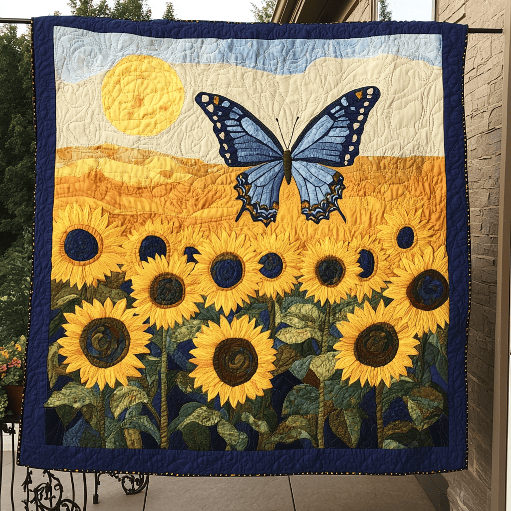 Gentle Flight Quilted Blanket Bedroom Xmas Decor Items Stuff For Butterfly Lovers