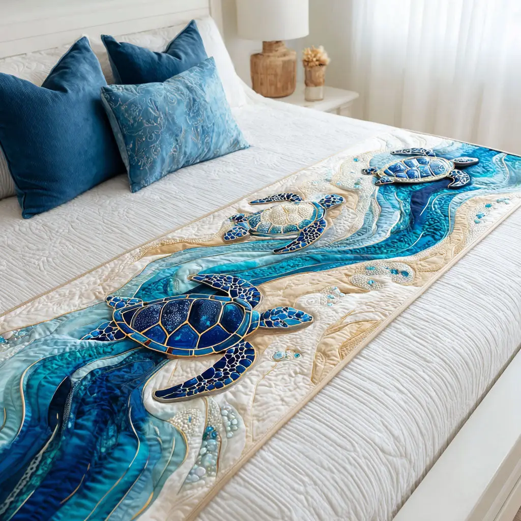 Gentle Glide Quilted Bed Runner Soft Minimal Look Gift for Sister